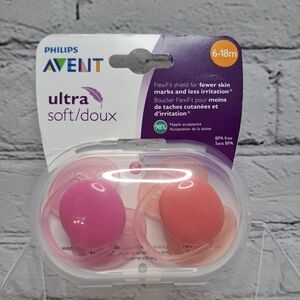 PHILIPS AVENT Ultra Soft Pacifiers in Pink and Peach